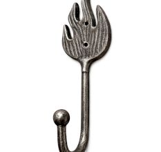 Handcrafted Metal Flame Design Wall Hook Decorative Utility
